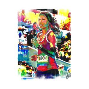 Boston Marathon Runner Athlete Sports Poster Print Wall Art 11x17